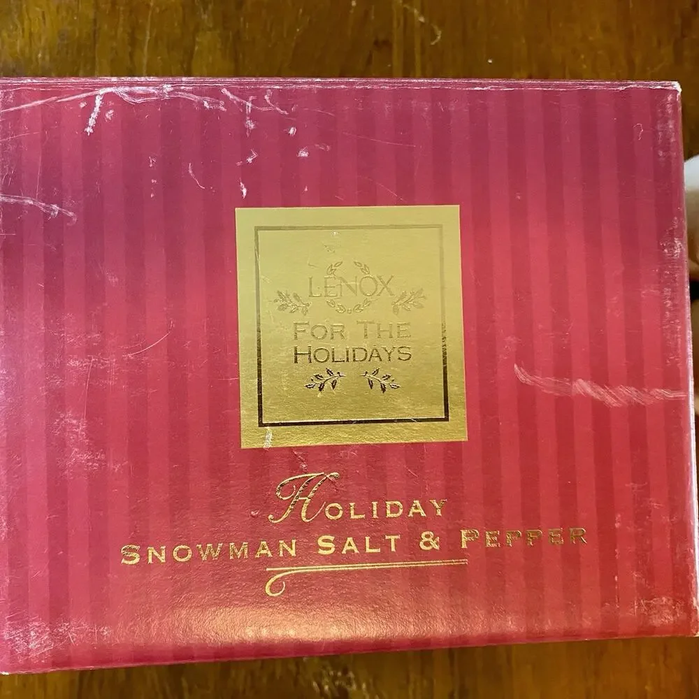 Vintage Lenox Snowman Salt And Pepper Shakers 1998 Christmas In Box Holiday.